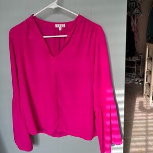 TCEC Fuchsia Blouse with Flared Sleeves